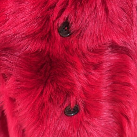 LUX Banana Republic Toscana Red Madder Shearling Luxury Coat - Picture 2 of 11